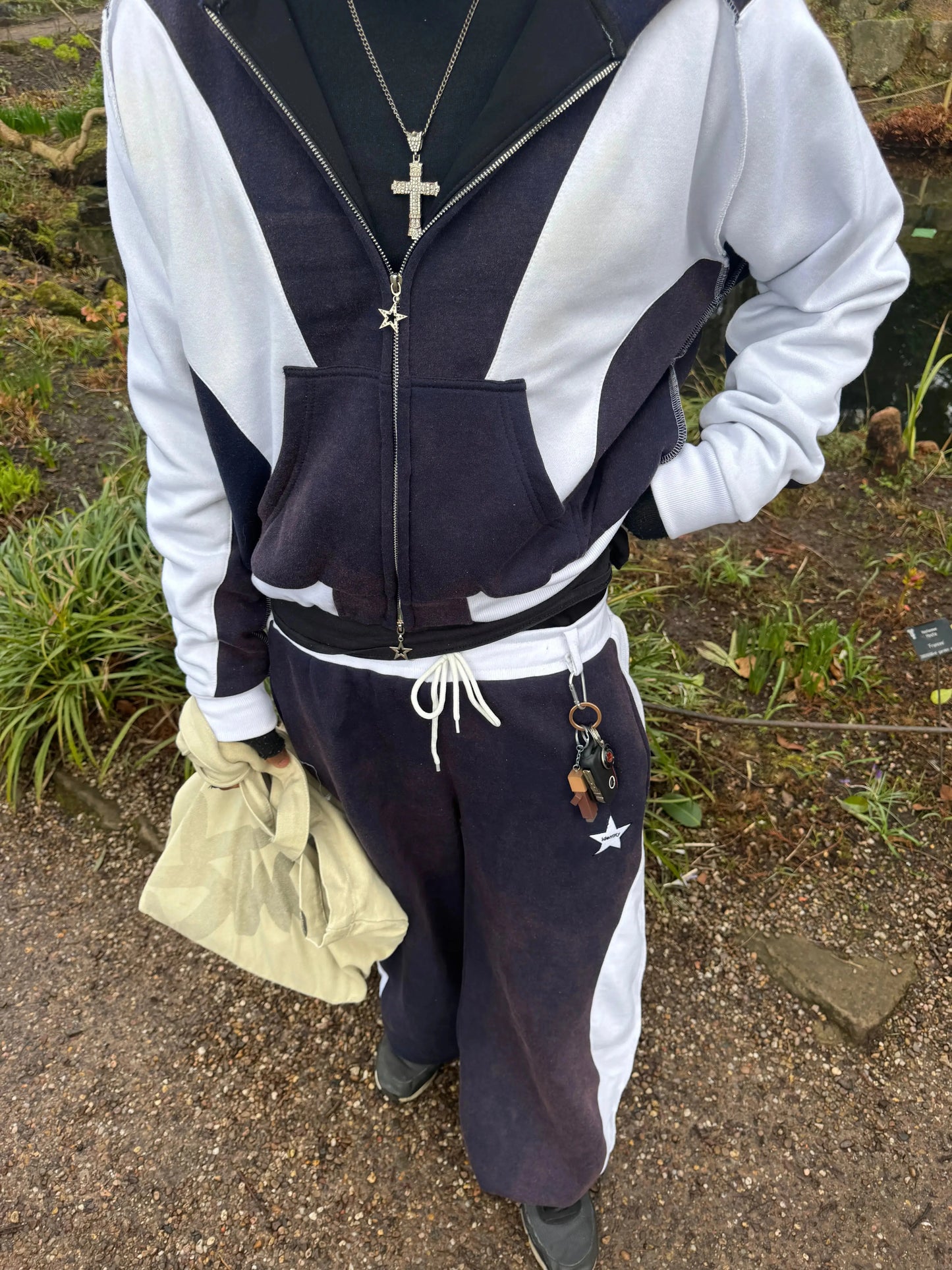 The Heist Hoodie – Navy & White