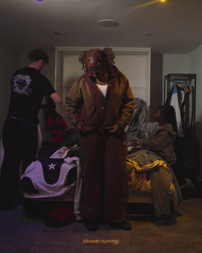 The Heist Hoodie – Earth Brown & Forest Green